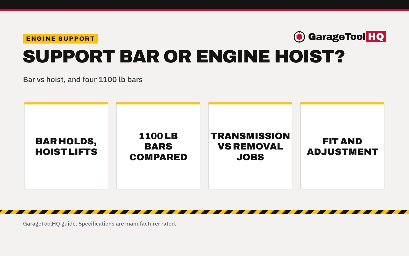 Engine Support Bar vs Engine Hoist (2026)