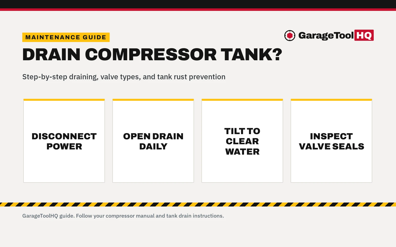 How to Drain Water from an Air Compressor Tank