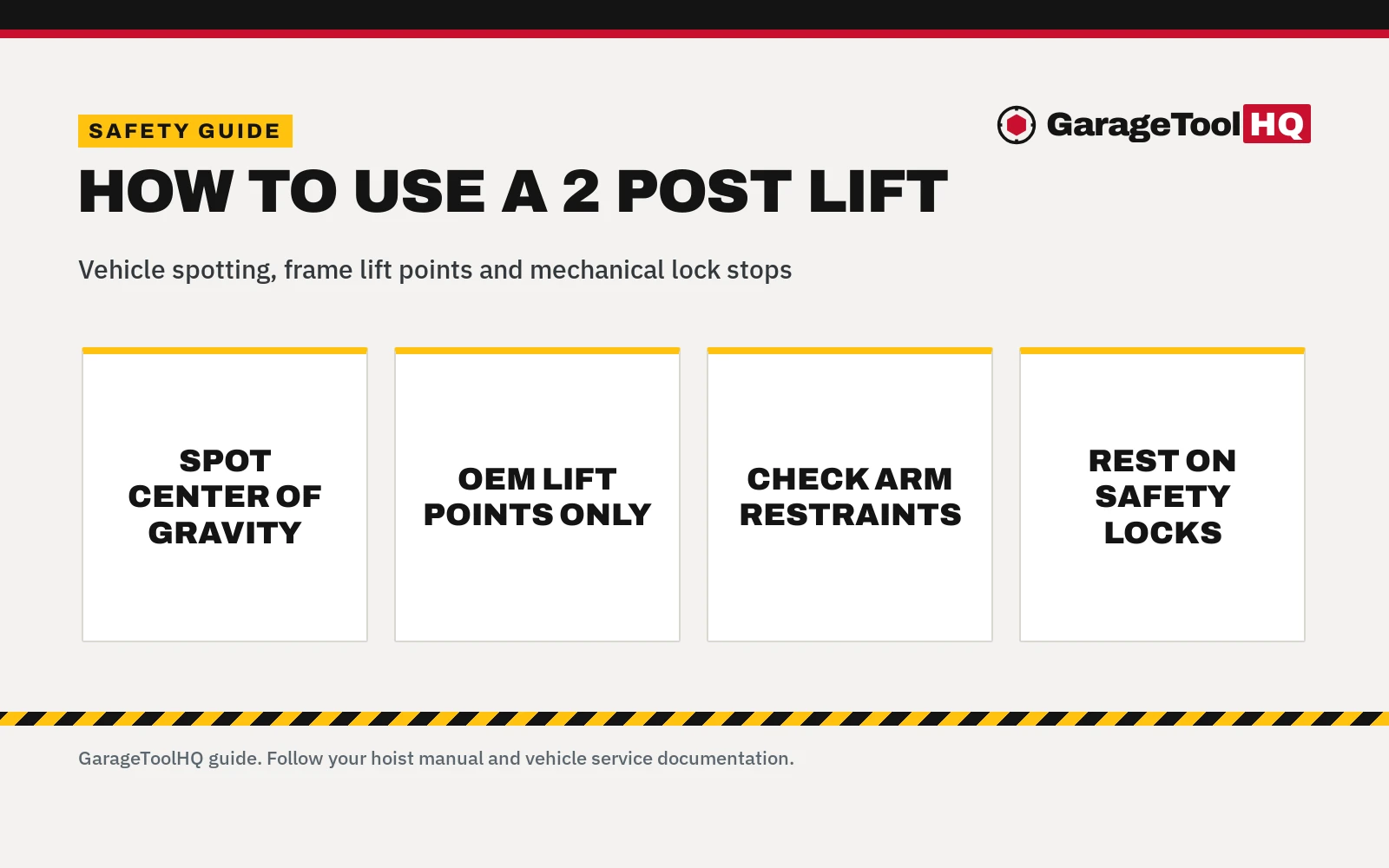 How to Use a 2 Post Lift: Setup, Spotting and Safety Guide