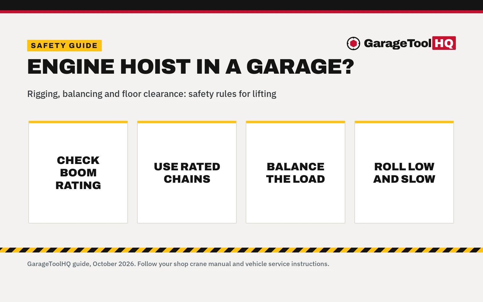 How to Use an Engine Hoist Safely: Setup, Rigging and Shop Guide