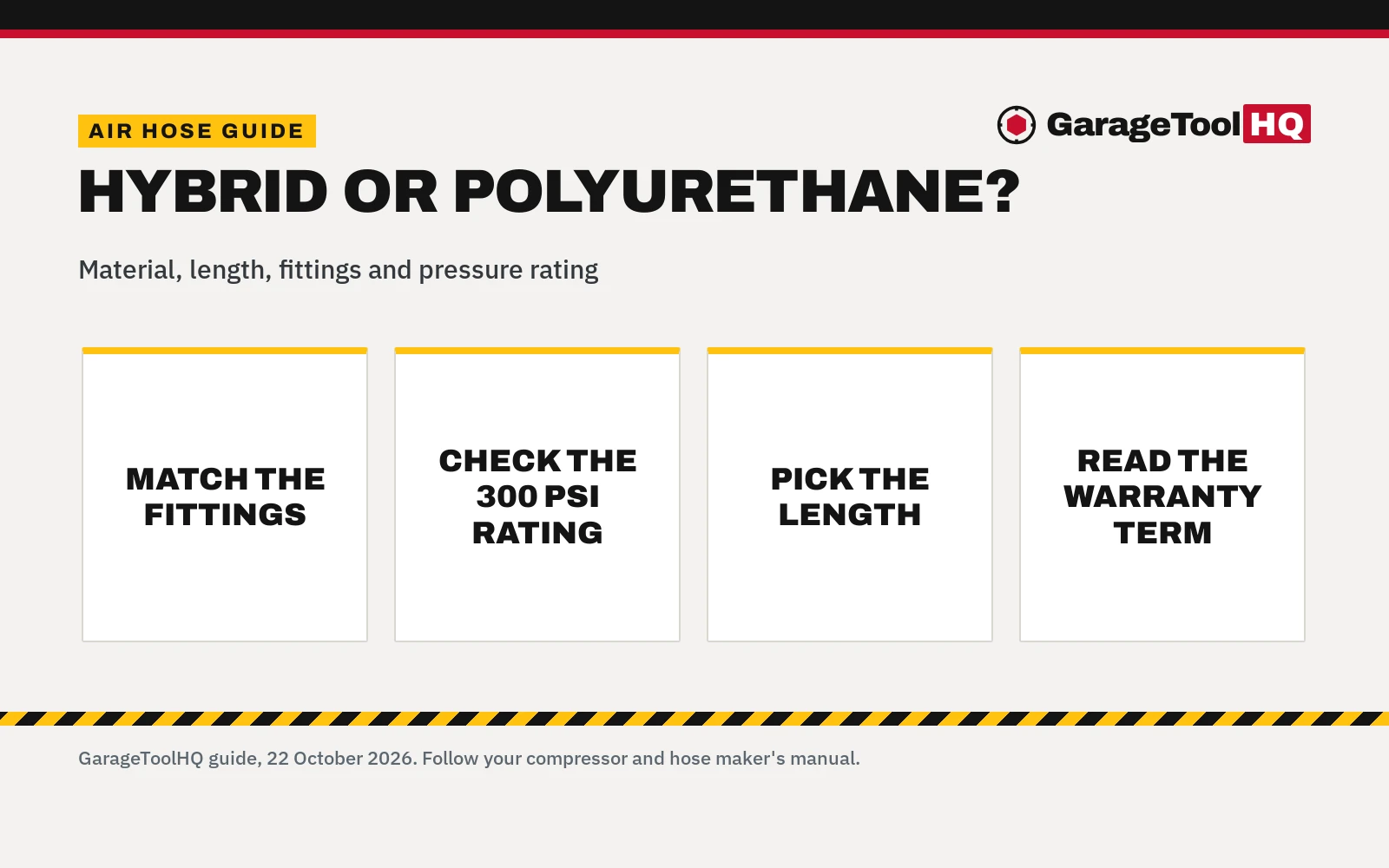 Hybrid vs Polyurethane Air Hose: Which One Should You Buy?