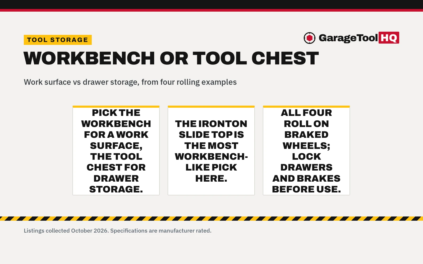 Mobile Workbench vs Rolling Tool Chest: Which One Should You Buy?