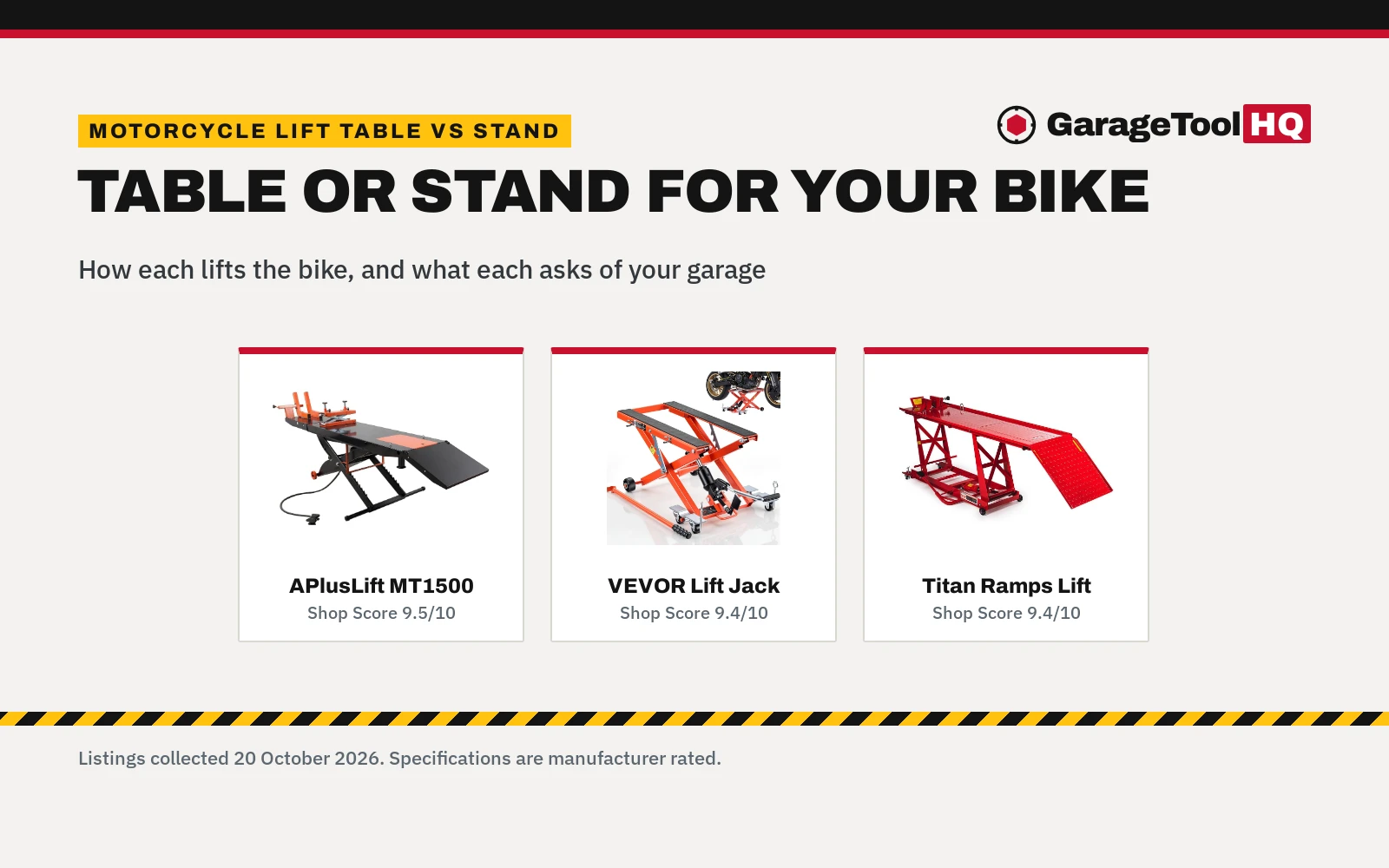Motorcycle Lift Table vs Motorcycle Stand: Which One Should You Buy?