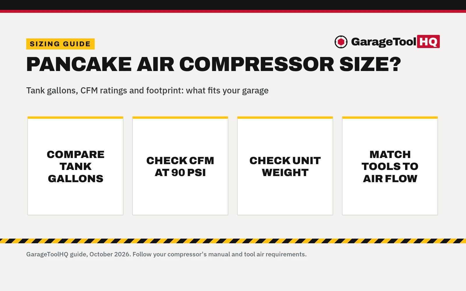Pancake Air Compressor Size: Gallons, CFM and Dimensions Guide
