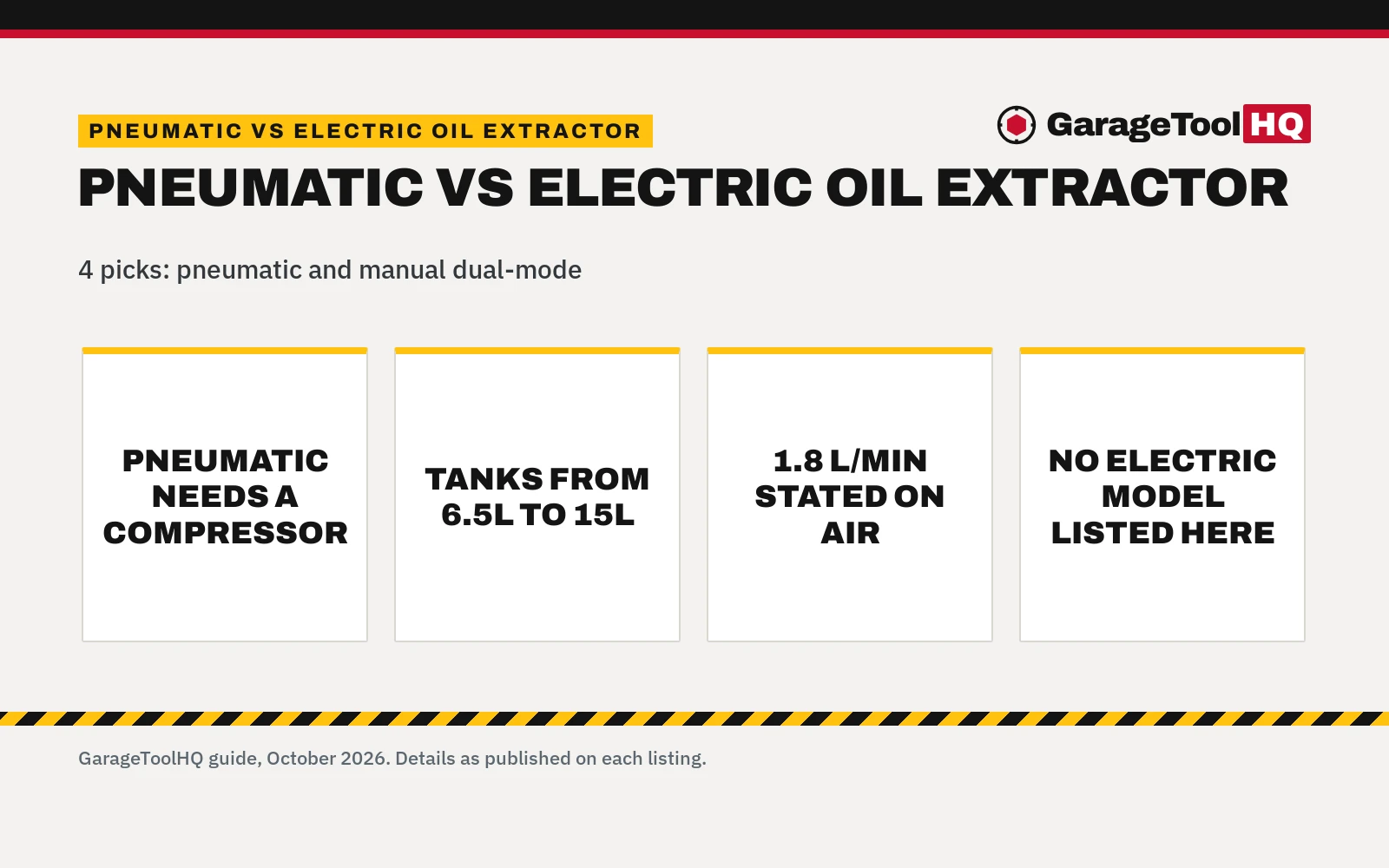Pneumatic vs Electric Oil Extractor (2026): Guide