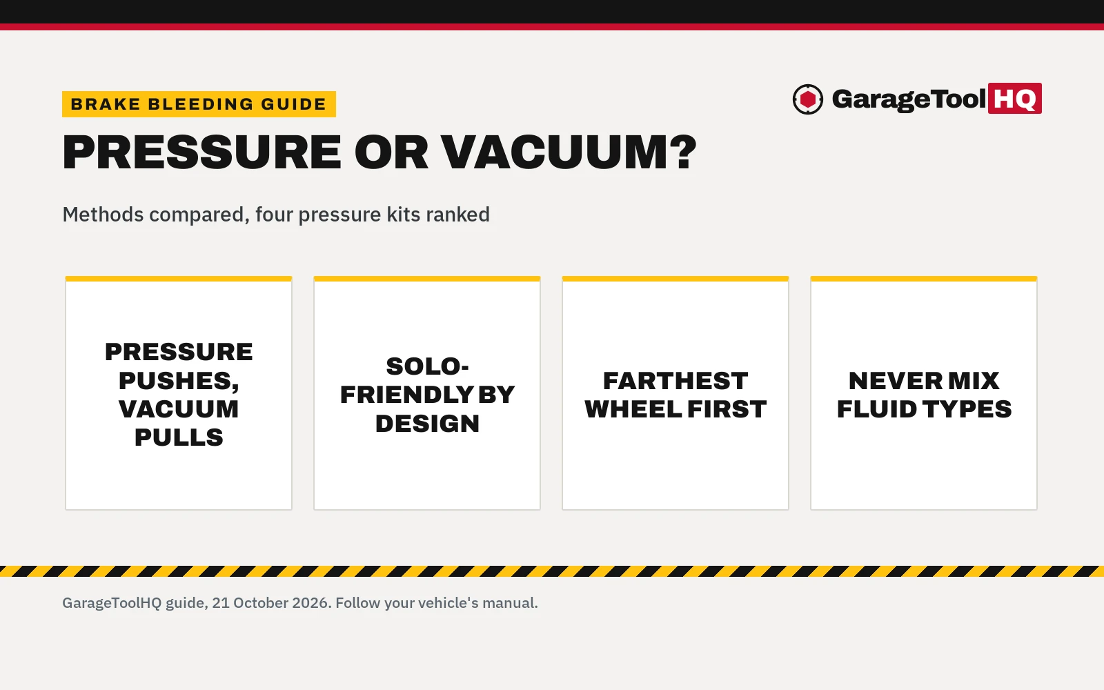 Pressure vs Vacuum Brake Bleeder: Which One Should You Buy?
