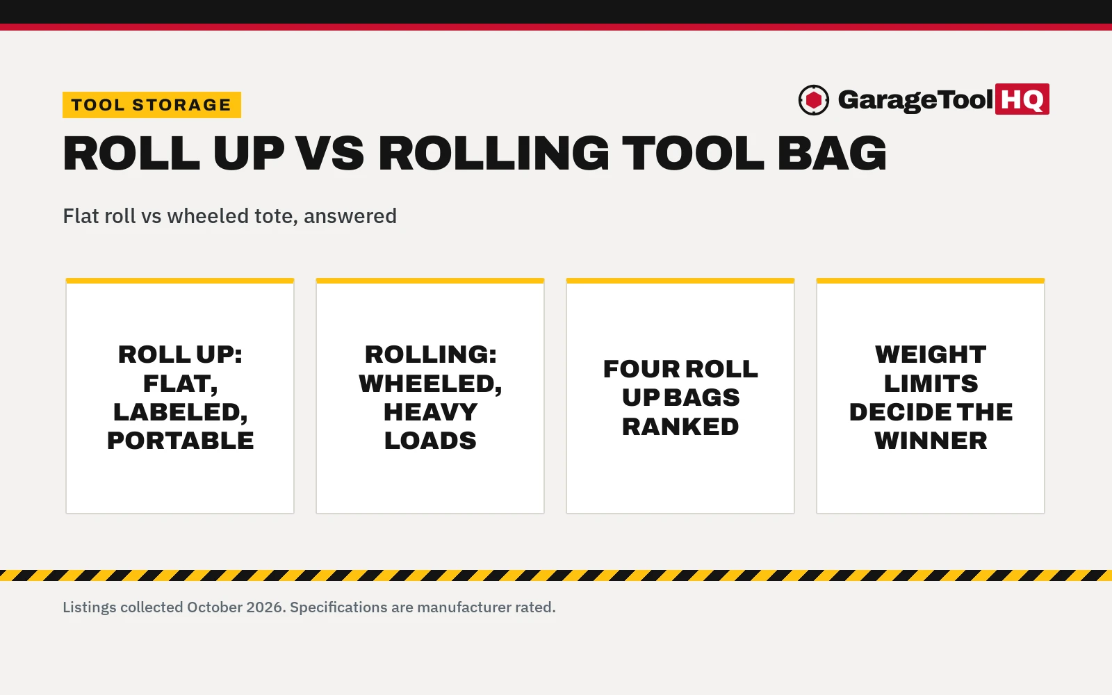 Roll Up vs Rolling Tool Bag: Which One Should You Buy?