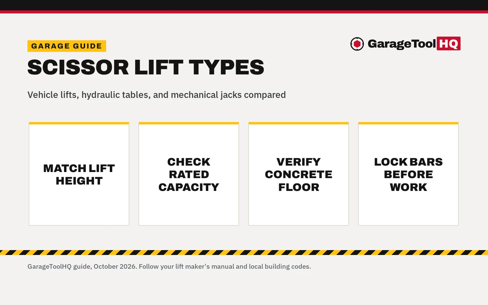 Scissor Lift Types: Complete Guide for Home Garages