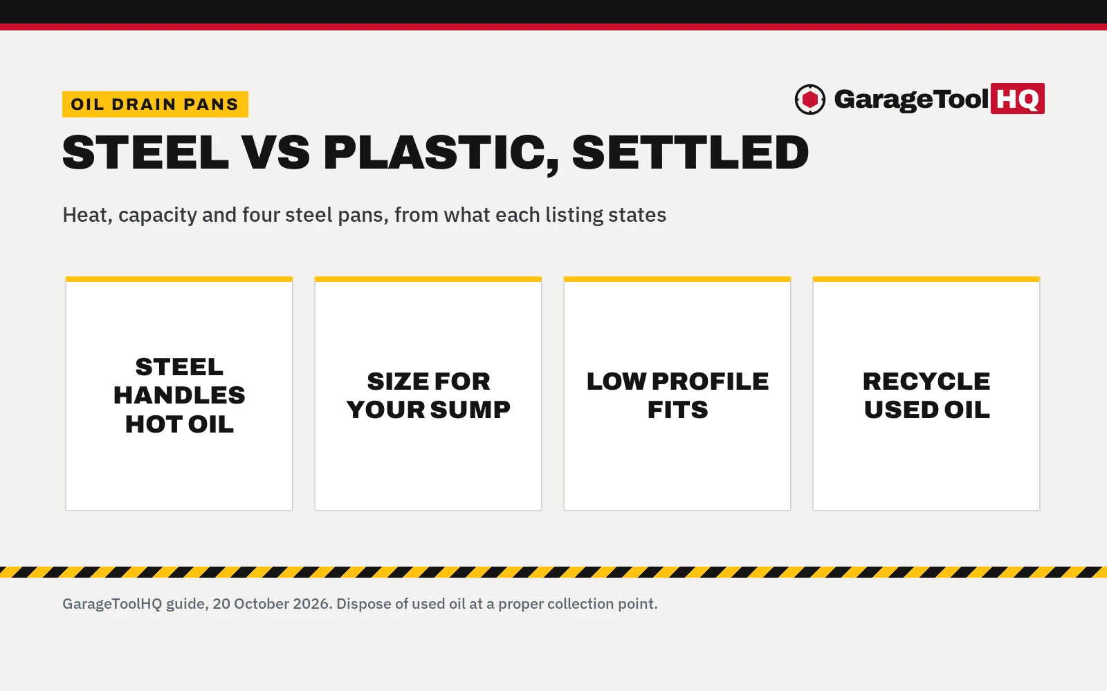 Steel vs Plastic Oil Drain Pan: Which One Should You Buy?