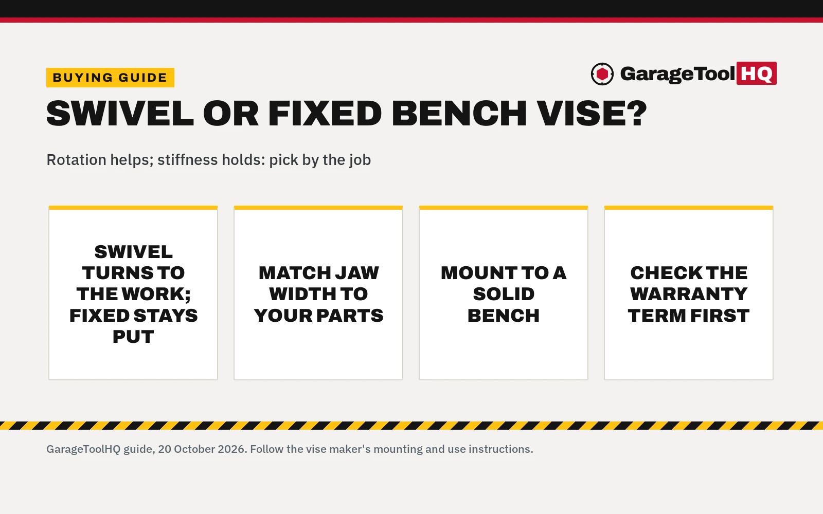 Swivel vs Fixed Bench Vise: Which One Should You Buy?