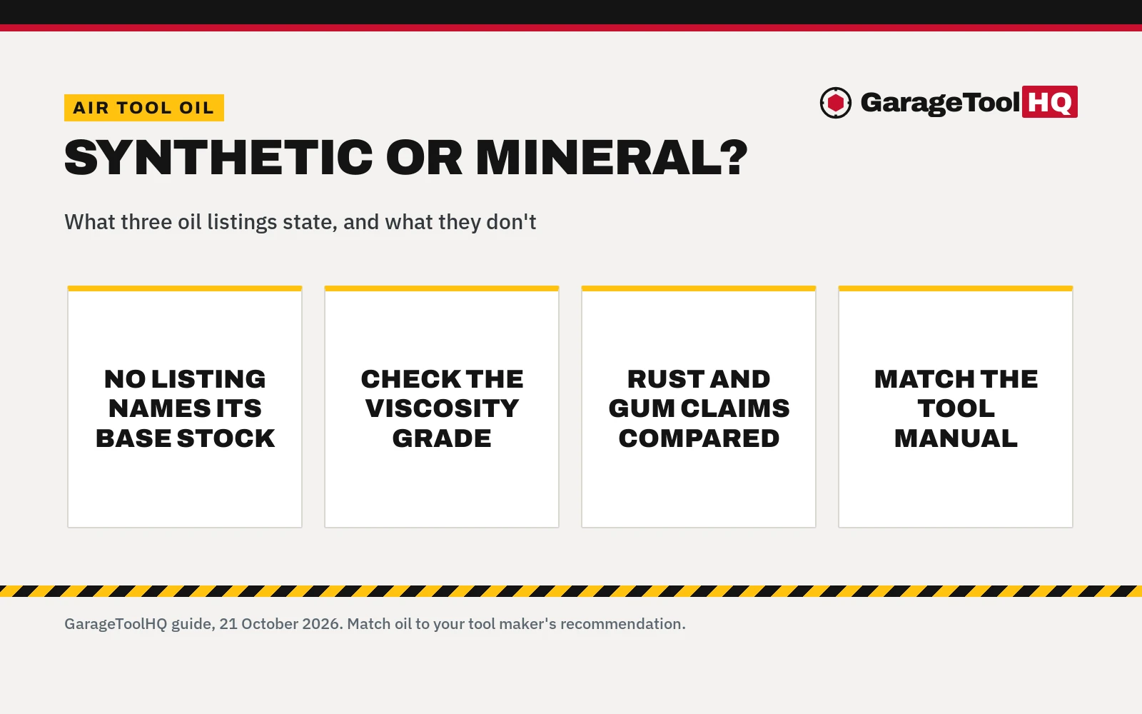 Synthetic vs Mineral Air Tool Oil: Which One Should You Buy?