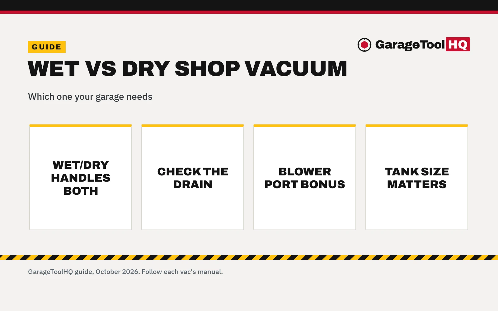 Wet vs Dry Shop Vacuum: Which One Should You Buy?