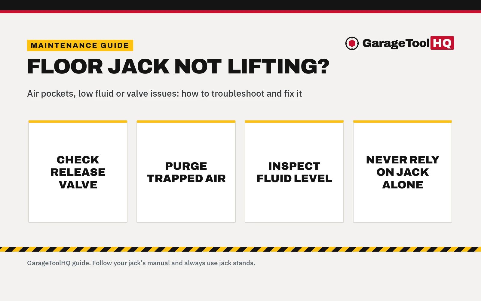 Why Is My Floor Jack Not Lifting? What to Check